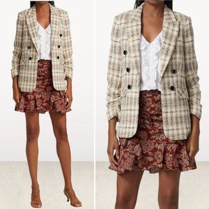 NWT! Veronica Beard Beacon Plaid Double Breasted Blazer Jacket  Size 6
